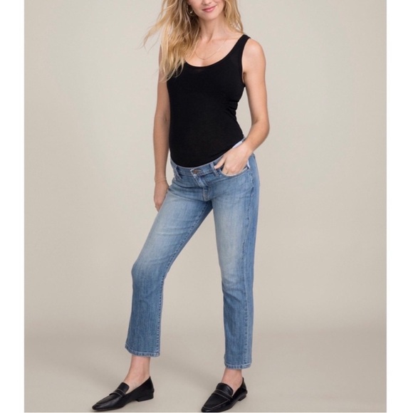Current/Elliott X Hatch The New Maternity Kick Flare Crop Halley Jeans 28 Chic - Picture 3 of 12